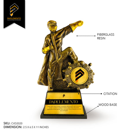 hero award design front view, custom award 