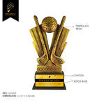 golf trophy design front, custom trophy